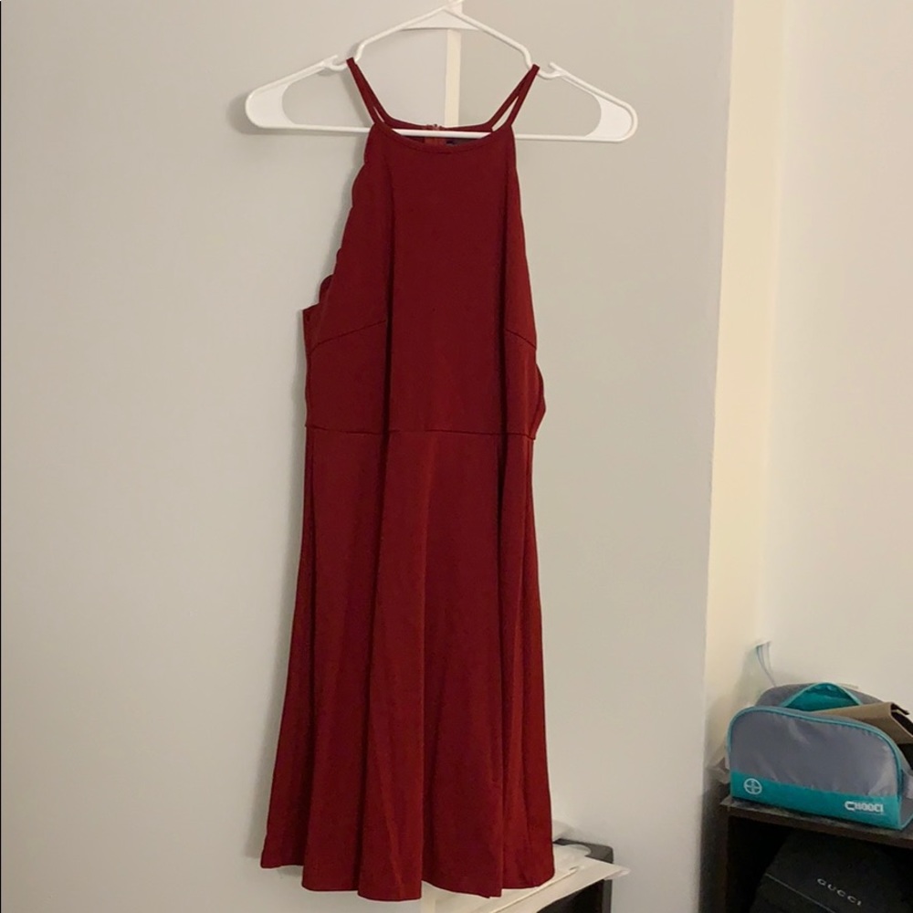Red scalloped dress